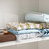 Набір роздільників для речей у шафу. Комплект перегородок для полиць акрилових прозорих 4 шт., фото 8