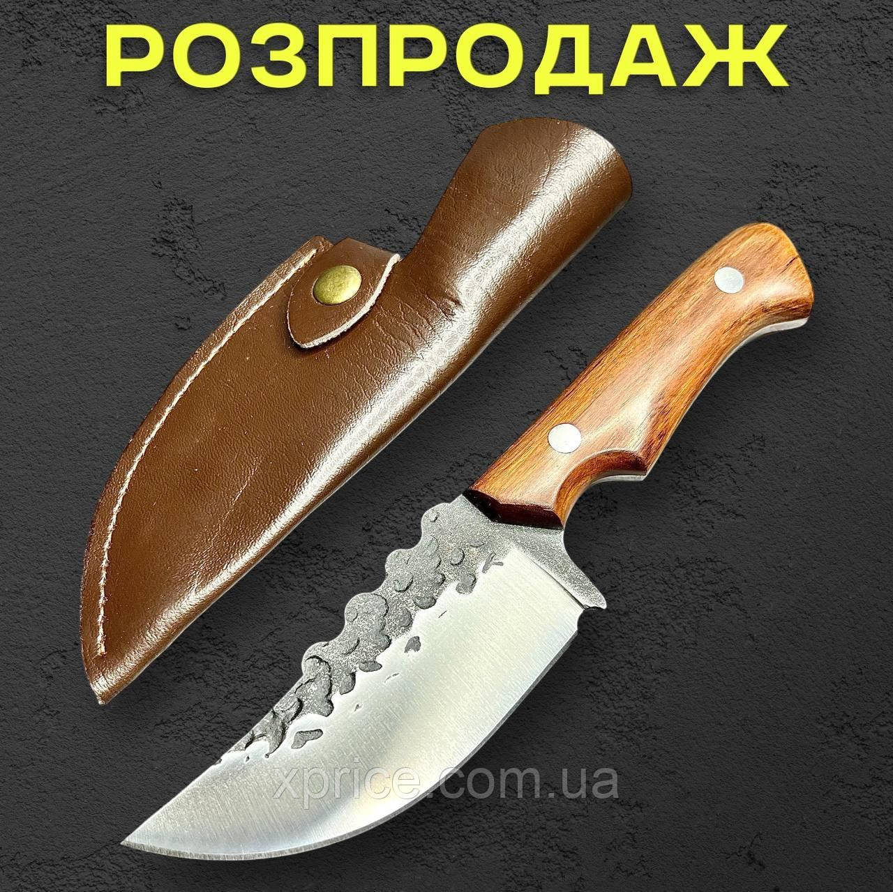 Туристичний ніж «Слідопит», 20 см зі сталі 65х13 із чохлом з екошкіри
