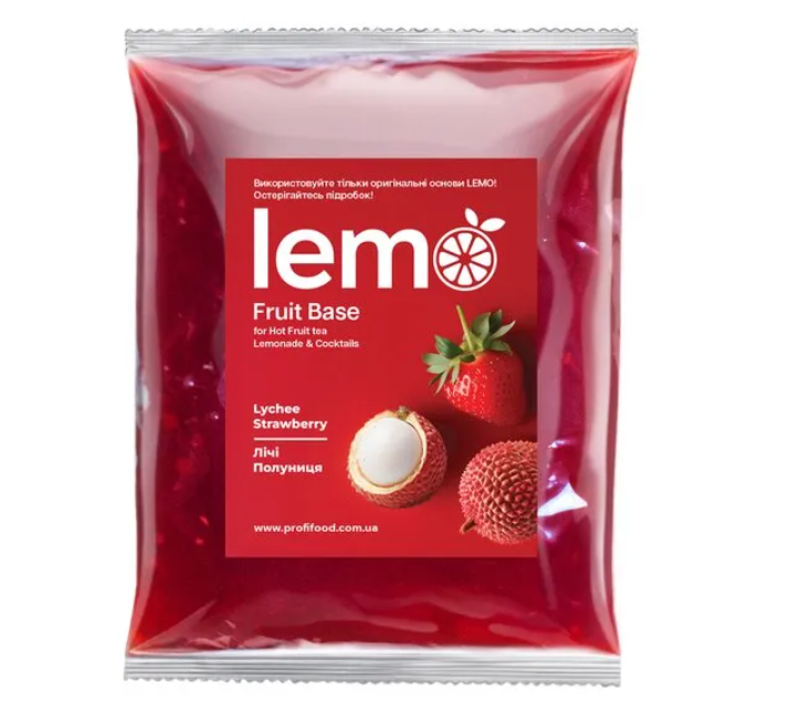 Фруктове пюре Lemo Лічі-Полуниця 1 кг, фото 1