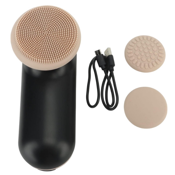 Масажер-щітка для обличчя з 3 насадками акумуляторна Facial Beauty Instrument Чорний