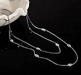 Сріблясте кольє намисто в стилі hermès (115см), фото 4
