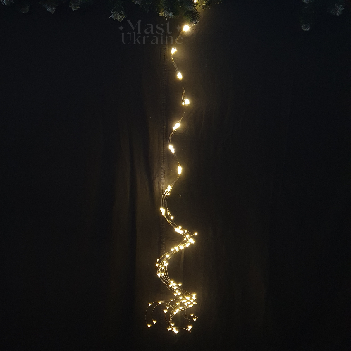 Гірлянда роса Кінський хвіст 160LED, новорічна гірлянда 10 ниток по 1,6м, гірлянда на ялинку тепле статичне світло, JYL-160, фото 1