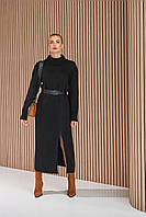 Стильна в'язана сукня чорна довга розріз Україна
