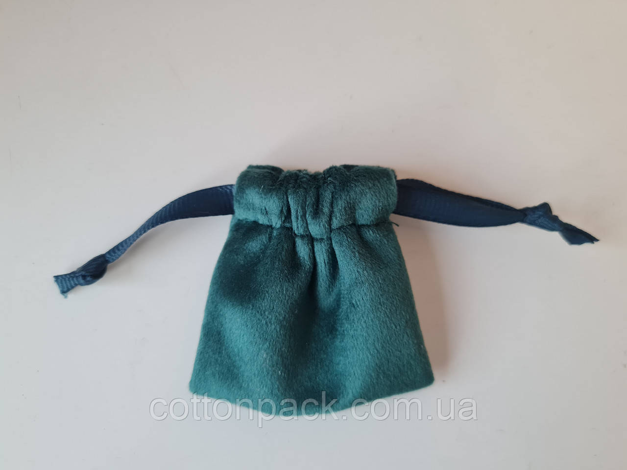 Мішок із велюру 6*6 см. зелений, фото 1