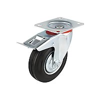 Опора колісна з фіксатором (платформа) з поворотом 100 мм