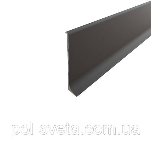 Плінтус алюмінієвий накладений 60 мм чорний (RAL-9005) матовий 2,5 м, фото 1