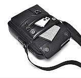 Чоловіча сумка через плече Weixier Барсетка Чоловіча сумка для документів Чорна, фото 8