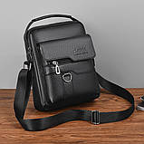 Чоловіча сумка через плече Weixier Барсетка Чоловіча сумка для документів Чорна, фото 7