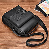 Чоловіча сумка через плече Weixier Барсетка Чоловіча сумка для документів Чорна, фото 6