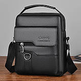 Чоловіча сумка через плече Weixier Барсетка Чоловіча сумка для документів Чорна, фото 2
