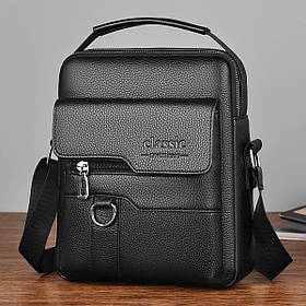 Чоловіча сумка через плече Weixier Барсетка Чоловіча сумка для документів Чорна
