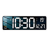 Настінний електронний годинник з великими цифрами, термометр, календар, секундомір, таймер., фото 10