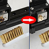 Щітка для очищення сопла і нагрівального блоку 3Д-принтера, Латунь, щетина 20*35mm, довжина 170mm (B01435), фото 3