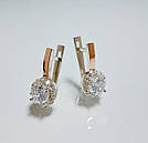 Срібні сережки з золотими пластинами, фото 3