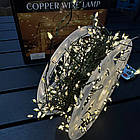 Новорічна USB гірлянда нитка кластер нитка 20м 600LED на катушці тепле світло зелена проволка, фото 3