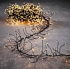 Новорічна USB гірлянда нитка кластер нитка 20м 600LED на катушці тепле світло зелена проволка, фото 2