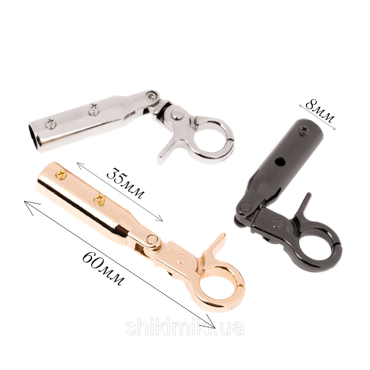 Тримач-карабін DR12-3 (8 мм), колір золото, фото 1