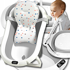 Ванночка дитяча складна з РК-термометром MFINDS сіра (Польща)