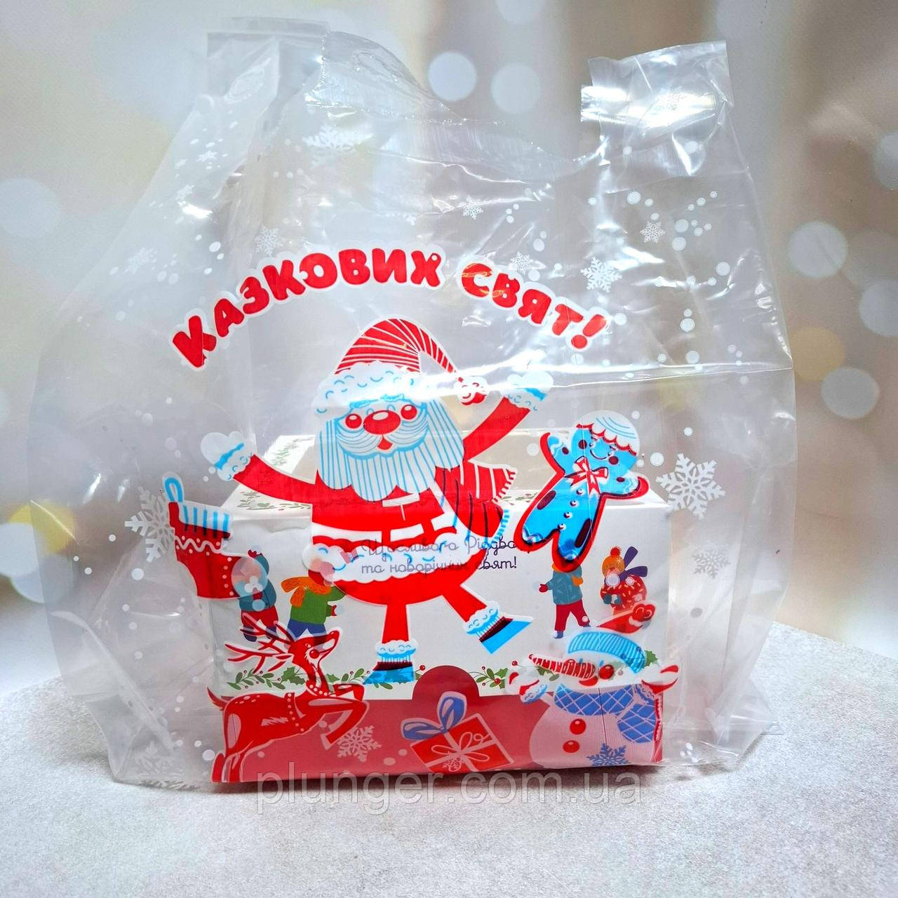 Пакет "Майка" супер-прозорий середній, 30*45 см Санта
