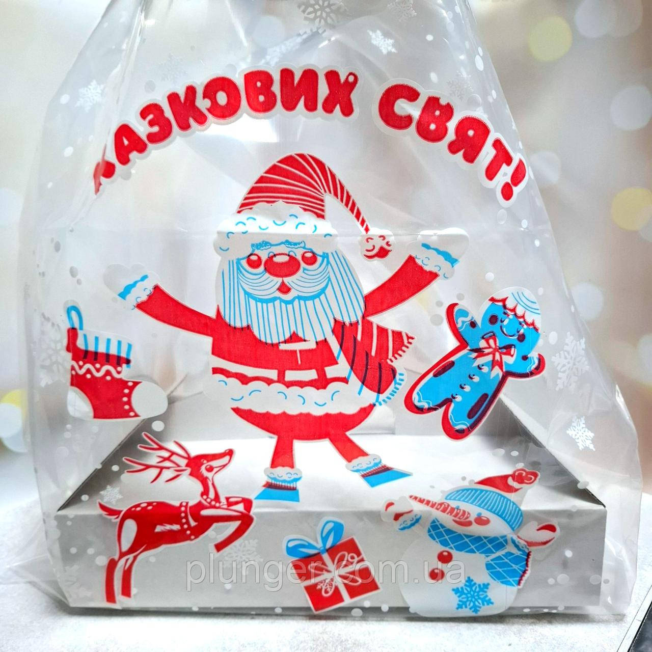Пакет "Майка" супер-прозорий великий, 40х60 см Санта