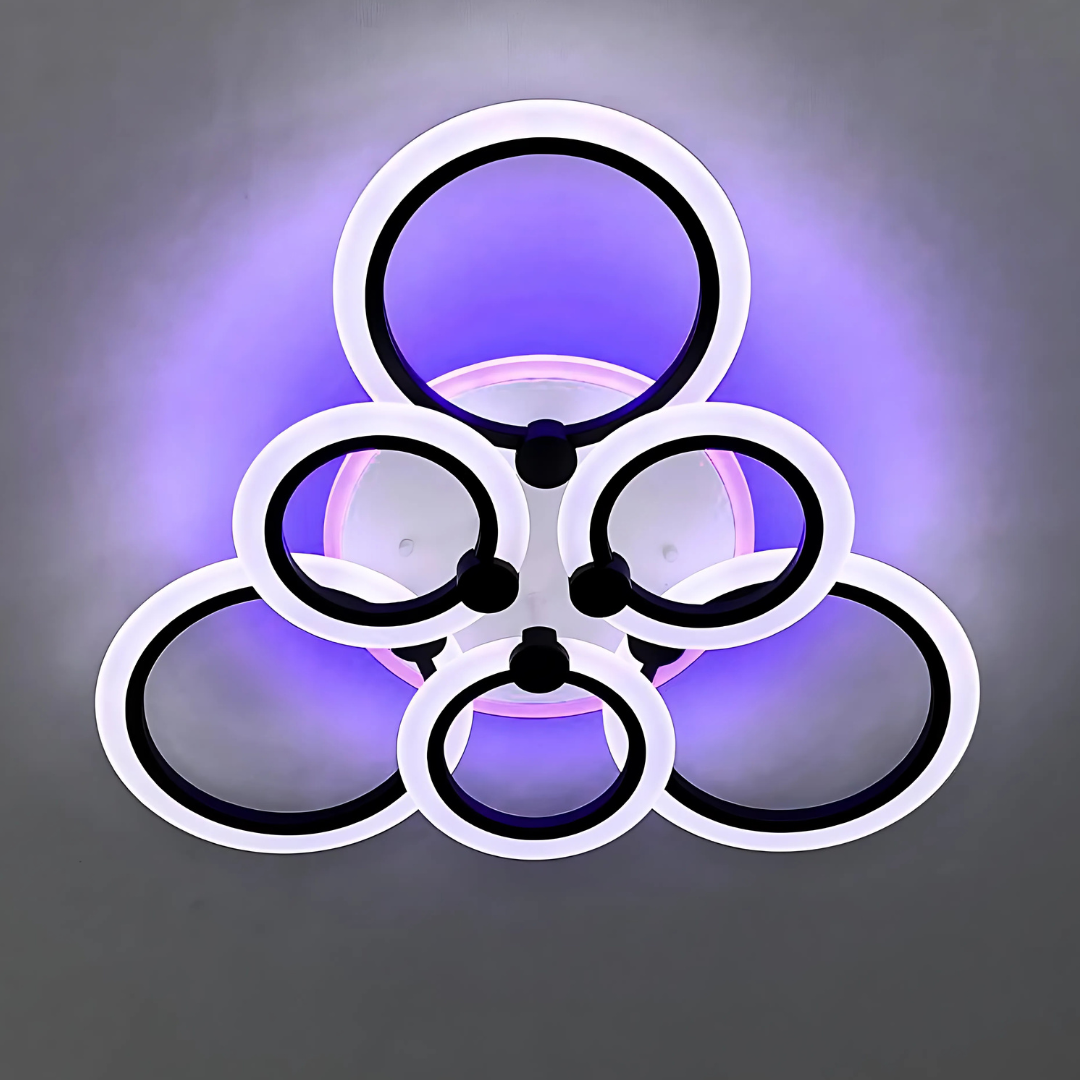 Люстра світлодіодна Diasha 80W до 18 м² колір AD8022/3+3BK 3color, фото 1