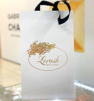 Подарунковий білий картонний пакет для троянди в колбі Lerosh 27 см (18*19*28,5 см)