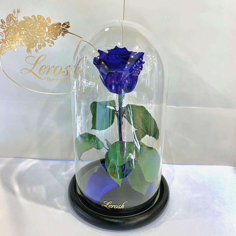 Синя троянда в колбі Lerosh — Classic 27 см, фото 1