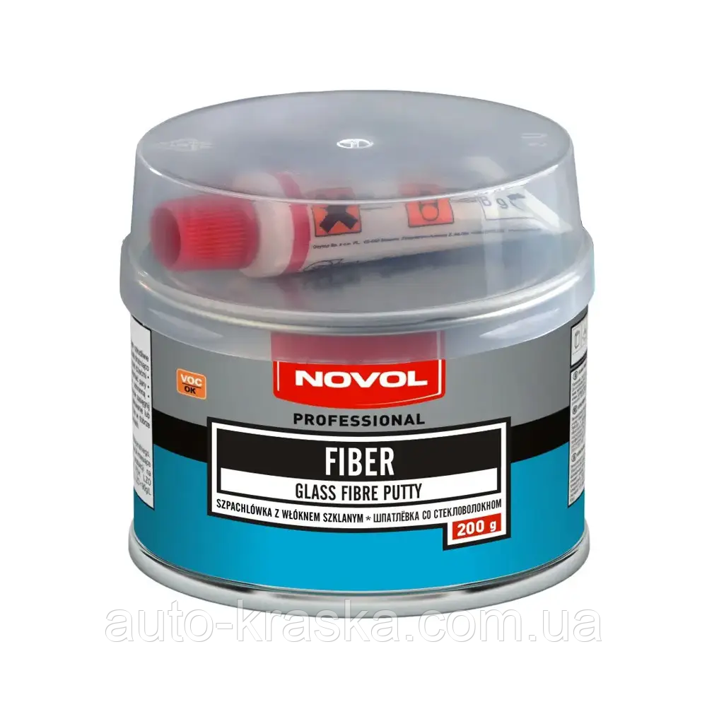 Поліефірна шпаклівка NOVOL зі скловолокном "FIBER" 0.20 кг.