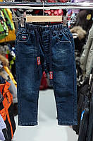 Теплі джинсові штани 92 98 см із начосом для хлопчика, дитячі зимові сині штани джинси утеплені на флісі 2-3 роки