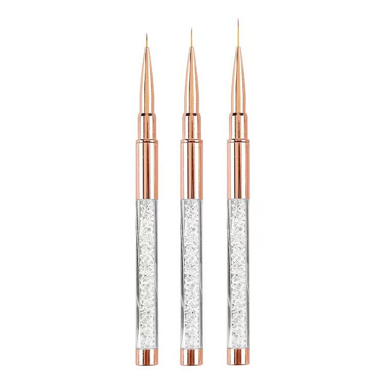 Пензель з кристалами тонкий лайнер (Мармурова ручка) 9 мм, фото 1