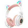 Навушники дитячі з вушками Котика бездротові блютуз дитячі для дівчинки на голову накладні Borofone Cat Ear, фото 8