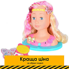 Манекен для зачісок та макіяжу (лялька-голова для зачісок, світловий ефект, з аксесуарами) YL 888 C
