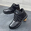 Чоловічі зимові шкіряні черевики, кросівки з натуральної шкіри чорні на хутрі для чоловіків на зиму, розмір 40 41 42 43 44 45, фото 4