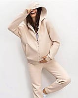 Костюм для вагітних теплий з начосом високі штани та зіп худі