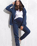 Костюм для вагітних теплий з начосом високі штани та зіп худі