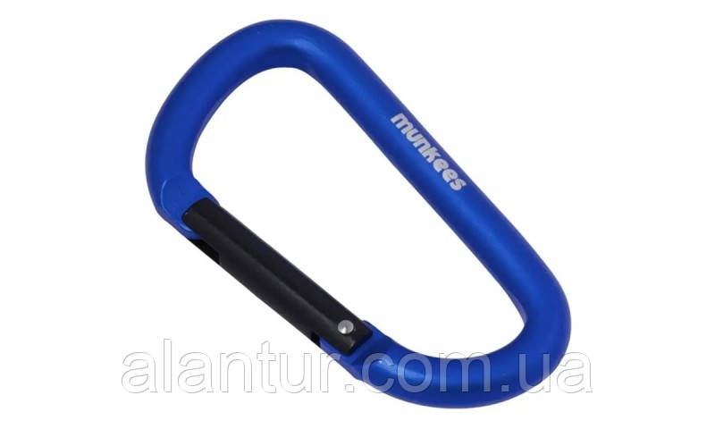 Карабін Munkees D 8 мм x 80 мм, алюміній, темно-синій, легкий і компактний, фото 1