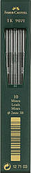 Графітний грифель для цангових олівців Faber-Castell ТК 9071 тверд. 3B (2.0 мм), 10 шт. в пеналі, 127103
