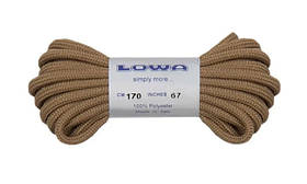Шнурки Lowa Zephyr 170 см коричневі для трекінгових черевиків, міцні та зносостійкі