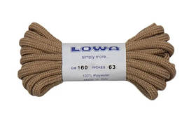 Шнурки Lowa Zephyr 160 см коричневі для трекінгових черевиків, міцні 100% поліестер