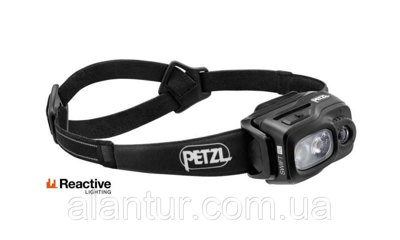 Налобний ліхтар Petzl SWIFT RL BLACK, 1100 люмен, легкий, з REACTIVE LIGHTING, для активного відпочинку, фото 1