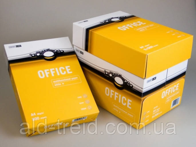 Папір офісний А4 80 г/м2 (500арк) Smart Line Office (клас В) * Ящик (5 пачок), фото 1