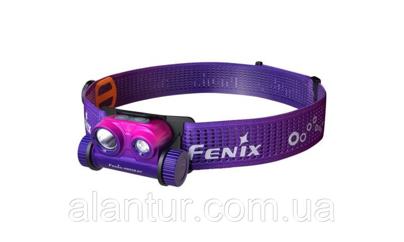 Налобний ліхтар Fenix HM65R-DT ліловий, 1300 люмен, дальність 170 м, USB Type-C, фото 1