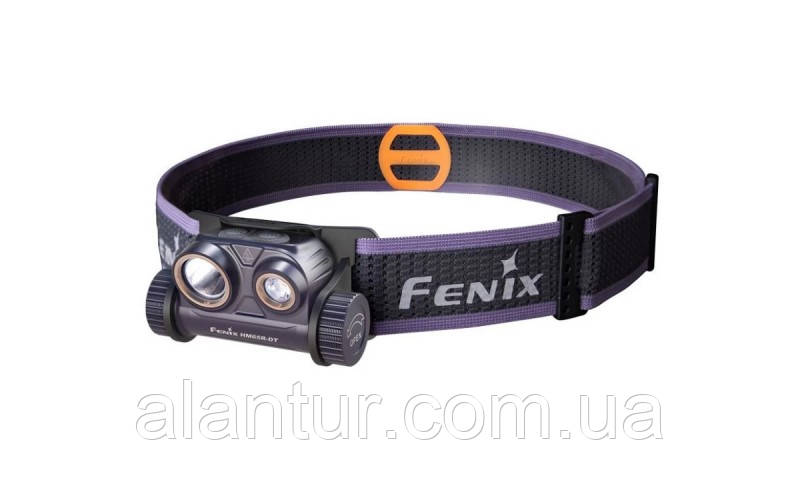 Ліхтар Fenix HM65R-DT фіолетовий, налобний, 1300 люмен, IP68, для бігу та активного відпочинку., фото 1