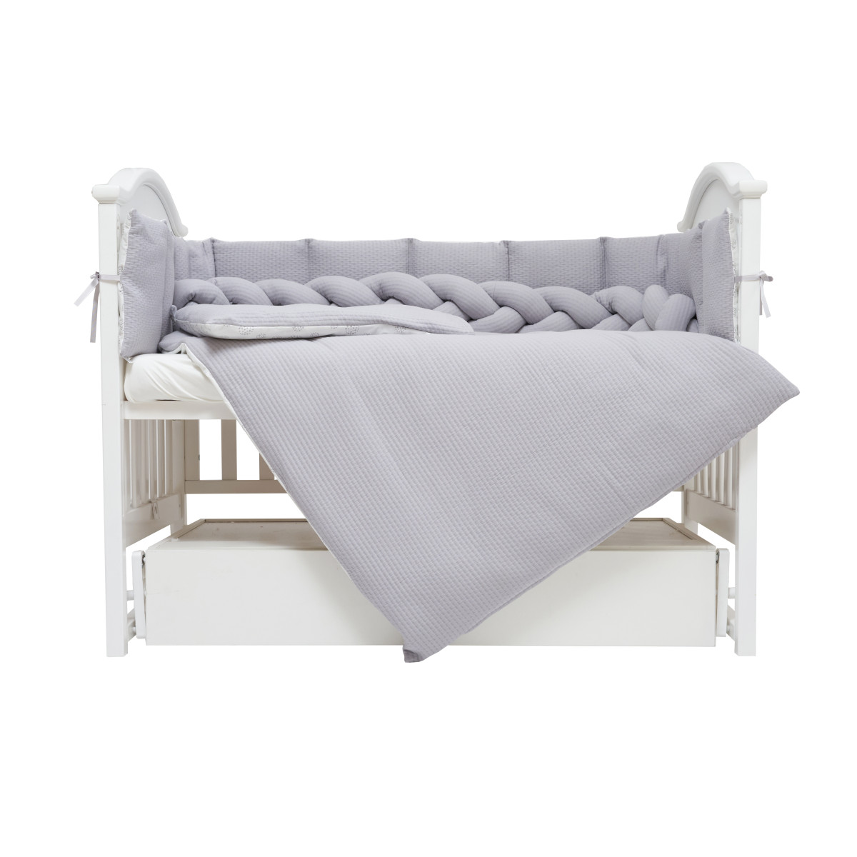 Постільний комплект дитячий Twins Cotton на 7 предметів, grey