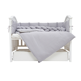 Постільний комплект дитячий Twins Cotton на 7 предметів, grey
