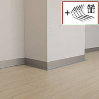 Алюмінієвий мікроплінтус 34 мм SVM-317S Thinline (2600 мм), Срібло