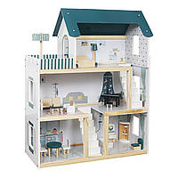 Дерев'яний ляльковий будиночок AVKO Вілла Толедо Green + меблі