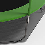 Батут FitToSky 252см з внутрішньою сіткою та драбинкою 48 пружин зелений, фото 3
