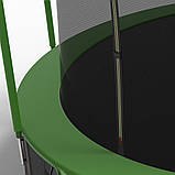 Батут FitToSky 252см з внутрішньою сіткою та драбинкою 48 пружин зелений, фото 5