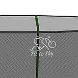 Батут FitToSky 252см з внутрішньою сіткою та драбинкою 48 пружин зелений, фото 6